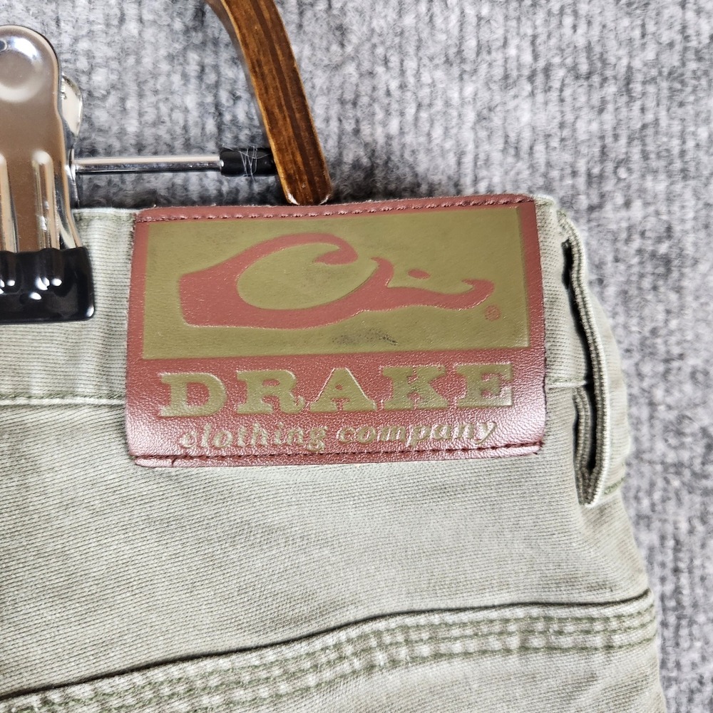Drake Waterfowl Mens 38 Double Knee Pants Light Green Cotton Canvas Workwear - Picture 8 of 11